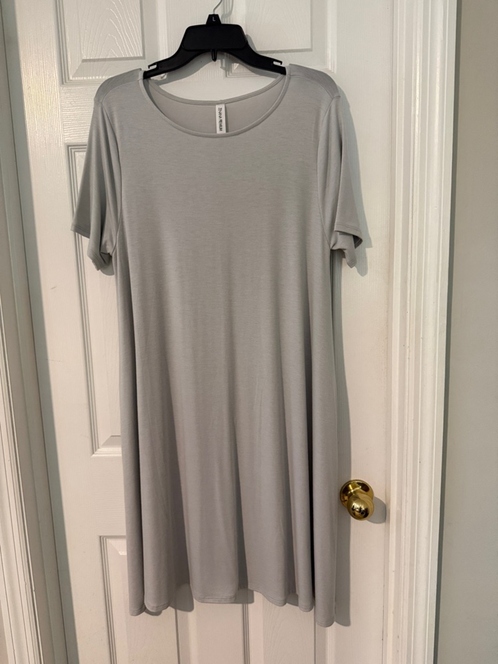 Zenana Outfitters Light Gray Midi Swing Dress